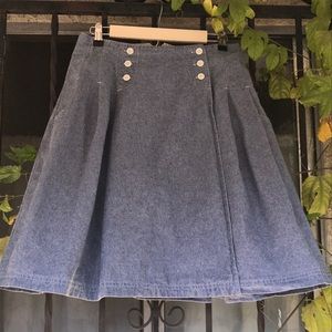 Overlap Jean Skirt with Pockets